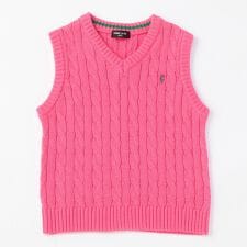ケーブル編み ニットベスト
