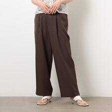 【美しいベーシックパンツ】麻調ワイドパンツ