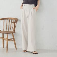 【美しいベーシックパンツ】ワイドシルエット チノパンツ