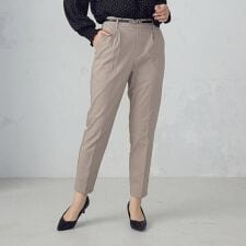 【美しいベーシックパンツ】裏起毛 カルゼ テーパードパンツ