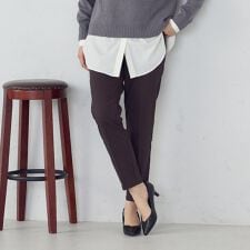 【美しいベーシックパンツ】裏起毛 カルゼ テーパードパンツ
