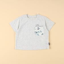 マリンアロハ柄ポケット 半袖Tシャツ(ベビーサイズ)