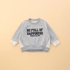 コムサイズム(COMME CA ISM)のフロッキープリント 配色トレーナー(ベビーサイズ)