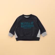 コムサイズム(COMME CA ISM)のフロッキープリント 配色トレーナー(ベビーサイズ)