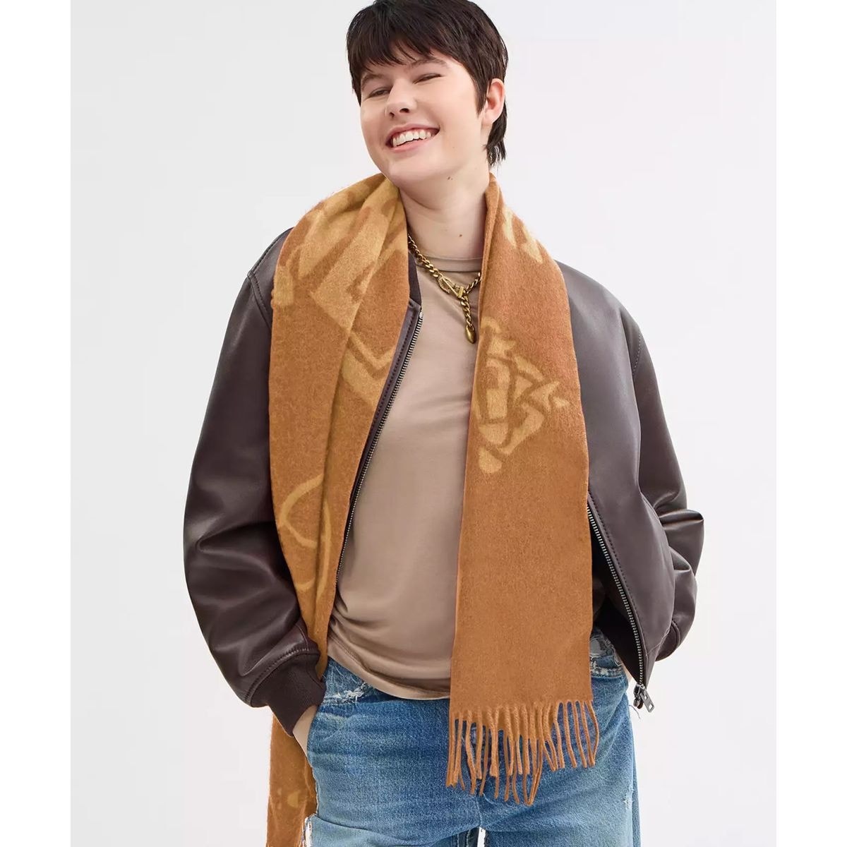 リバーシブル シグネチャー カシミヤ マフラー | コーチ(COACH