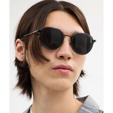 テクスチャード メタル ラウンド サングラス