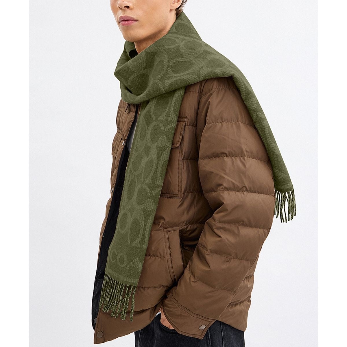 オーバーサイズド マフラー・レザー パッチ | コーチ(COACH