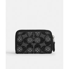 エッセンシャル スモール ジップ アラウンド カード ケース・クリスタル シグネチャー ジャカード