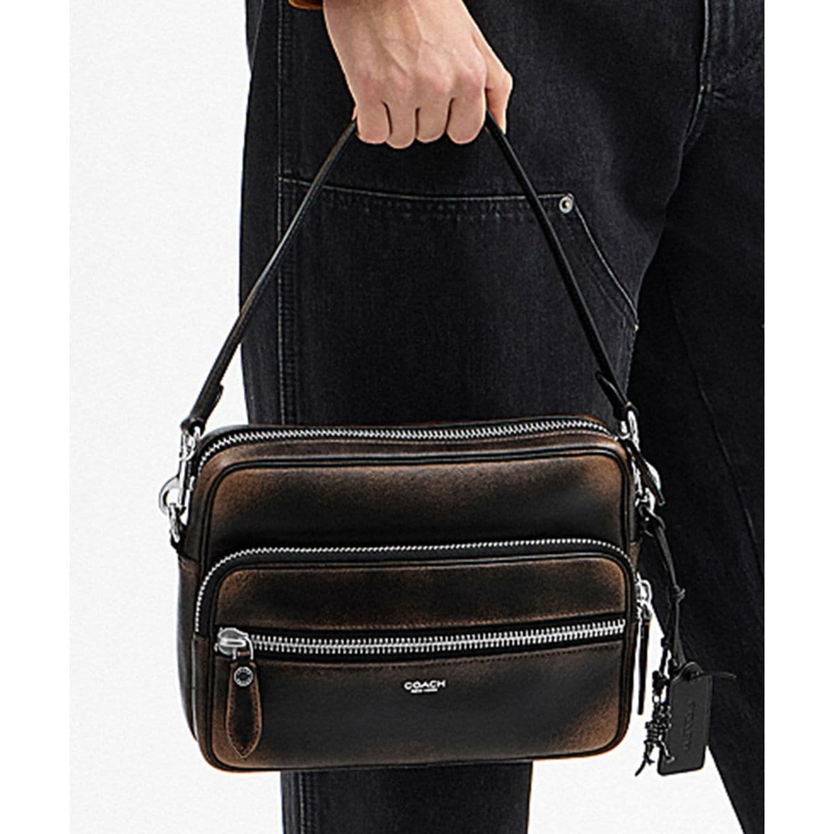 【美品】COACH ボディバッグ ブラック オールレザー ダコタ クロスボディ バッグ・ラブド レザー | コーチ(COACH) | マルイ