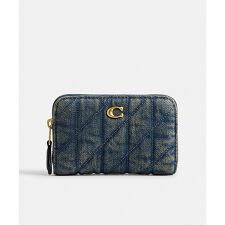 エッセンシャル スモール ジップ アラウンド カード ケース・ラブド デニム・キルティング