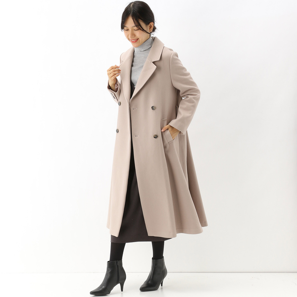 新品 リランドチュール ダブル釦コート ベルテッドコート ベルト付き 美品