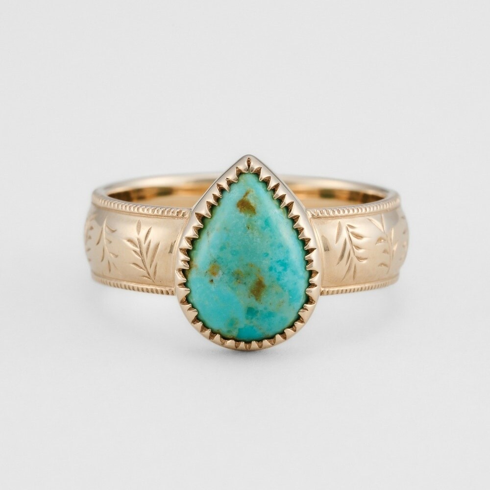 【新品】agete アガット　K5 ゴールドリング　ターコイズ 新品】agete アガット K5 ゴールドリング ターコイズ agete