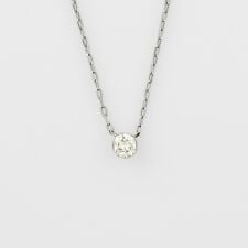 アガット(agete)のプラチナダイヤモンドネックレス（0.1ct）