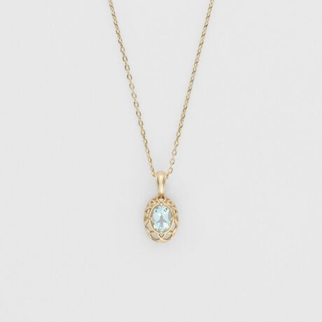 ≪WEB限定≫【3月バースストーン】K10アクアマリンネックレス 