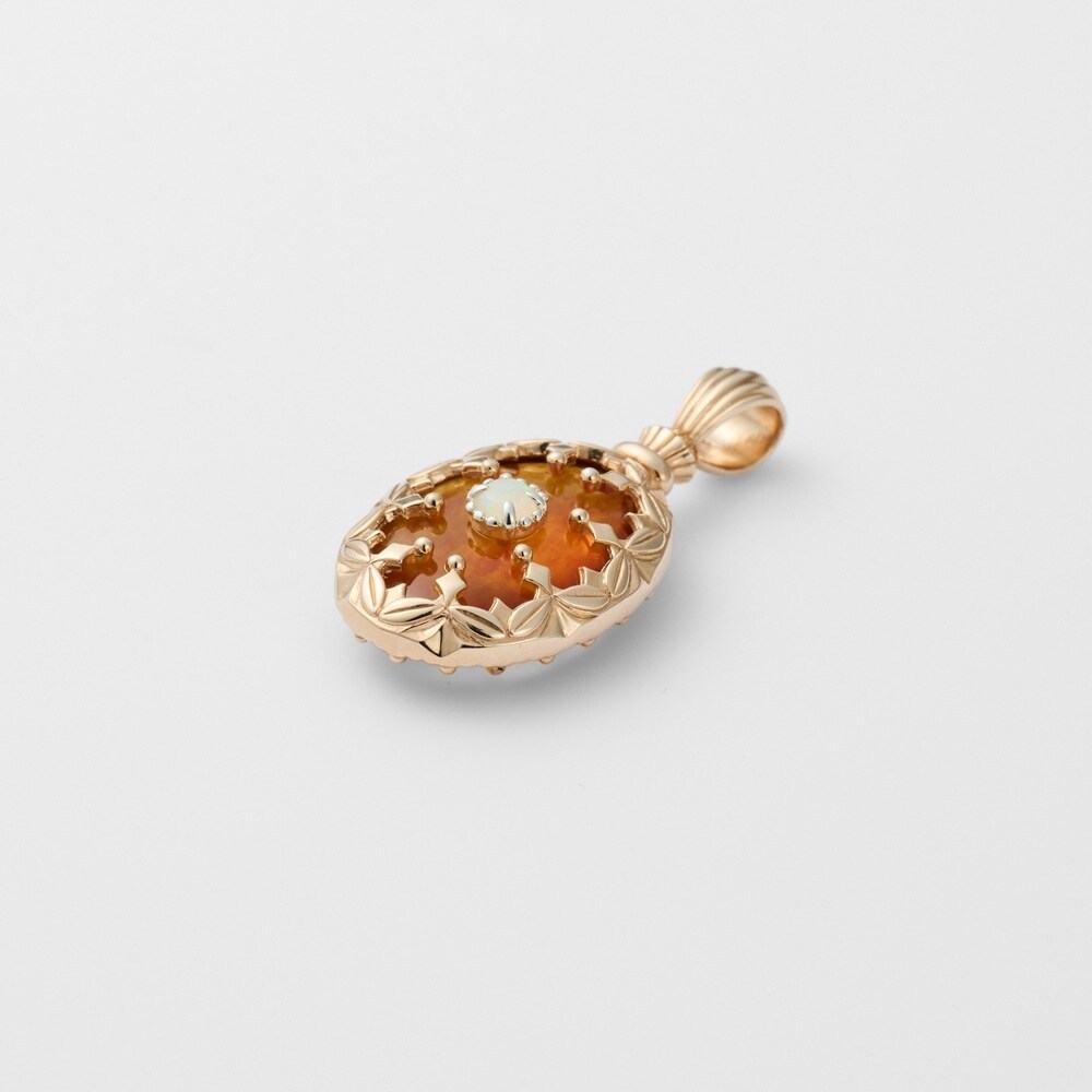 【週末限定価格】ageteアガット K5アンバー/オパール チャーム 週末限定価格】ageteアガット K5アンバー/オパール チャーム