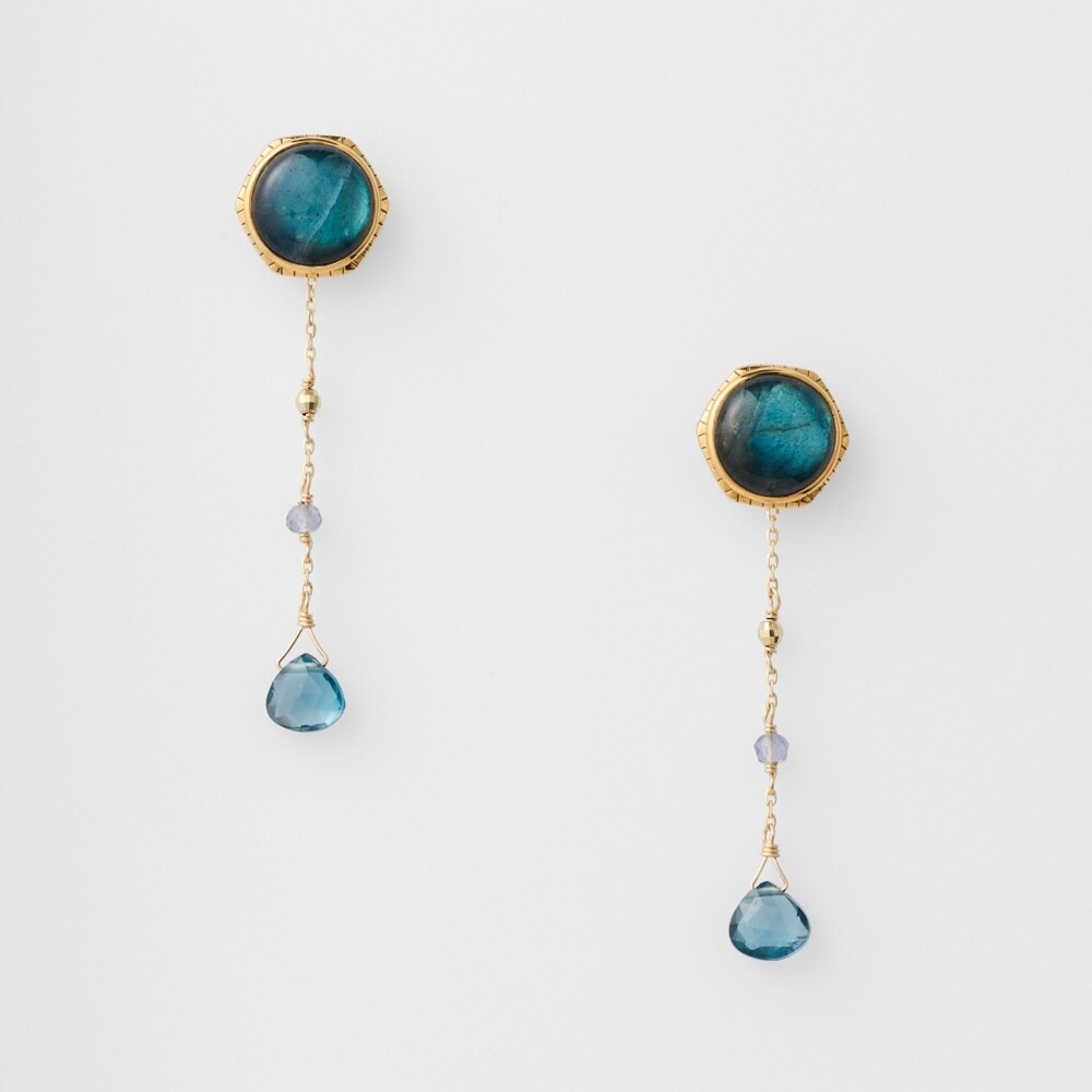 ゴールドカルセドニー／ラブラドライトピアス | アガット(agete