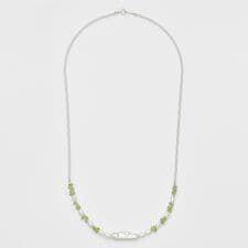 アガット(agete)のシルバー淡水パール／ペリドットネックレス