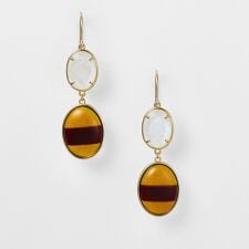 アガット(agete)のゴールドラブラドライト／アンバーピアス