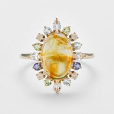 アガット(agete)のK10マルチストーンリング