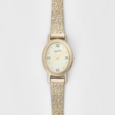 アガット(agete)のオーバルフェイスウォッチ／ブラウンゴールド