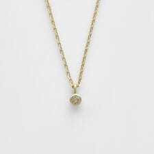 アガット(agete)のK10ダイヤモンドネックレス（0.03ct）