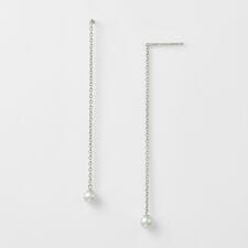 《WEB限定》シルバー淡水パールロングピアス