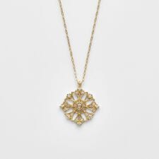 アガット(agete)のK18ダイヤモンドネックレス（0.08ct）