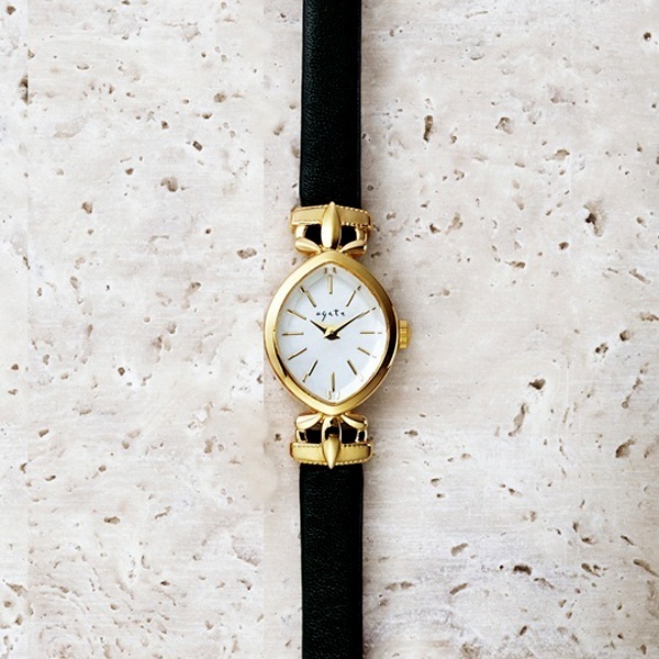 アガット 革ベルトジュエリー時計ファッション小物