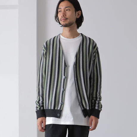 BEAMS HEART（ビームス ハート）ストライプ カーディガン（トップス 
