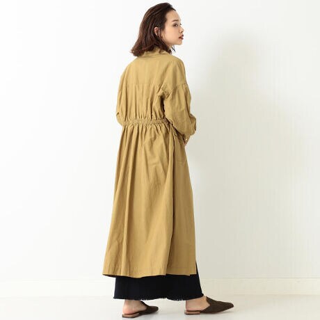 BEAMS LIGHTS ／ 手洗い可能 バックギャザー ロングコート 