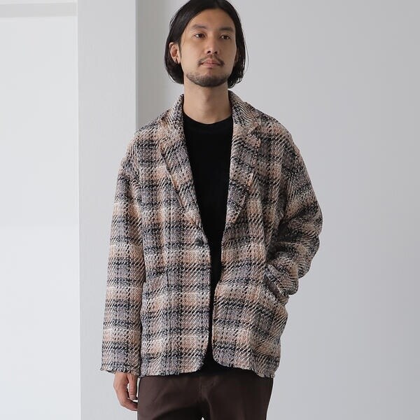 BEAMS LIGHTS 尾州ウール チェック柄 テーラードジャケット M BEAMS