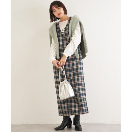 TRチェックジャンパースカート