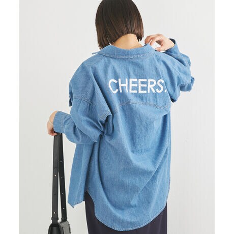 M/L/LL/3L/4L][洗える]バックプリントデニムシャツ | ラビアンジェ 