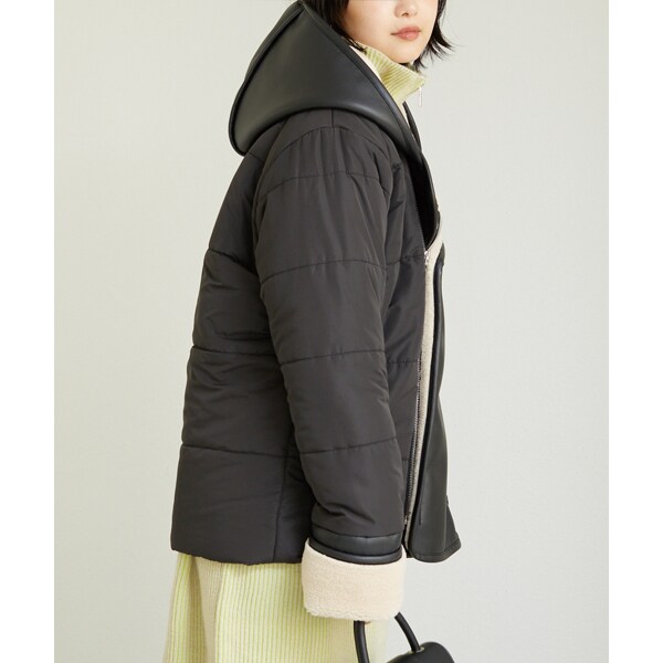 新品 LAVEANGE ムートン切り替え中綿ブルゾン 5L 大きいサイズ 新品 LAVEANGE ムートン切り替え中綿ブルゾン 5L 大きいサイズ