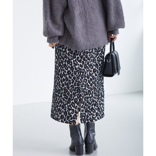 レオパードジャガードタイトスカート AZUL BY MOUSSY | レオパードジャガードタイトスカート