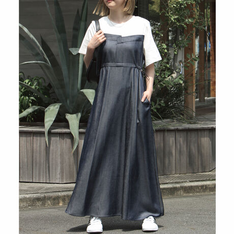 デニムライクビスチェ風ワンピース | ラビアンジェ(LAVEANGE) | マルイ  