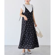 麻調合繊ドットキャミワンピース