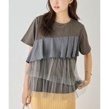 ラビアンジェ(LAVEANGE)の【好機能シリーズ】汗ジミ防止/透け防止/吸水速乾/遮熱/UVカット/接触冷感/アシメ配色プルオーバー