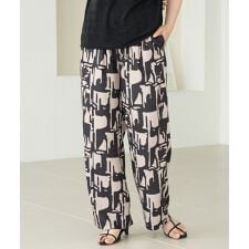 【洗える】幾何柄イージーパンツ