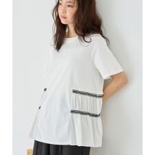 シャーリング配色プルオーバー