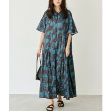 幾何柄ワンピース