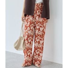 ぼかし花柄ウエストシャーリングパンツ