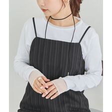 袖チュール切替プルオーバー