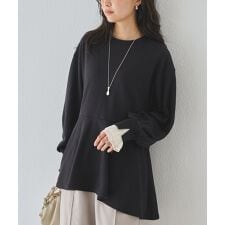 ラビアンジェ(LAVEANGE)の【好機能シリーズ】吸湿発熱/袖フリルペプラム裏毛プルオーバー