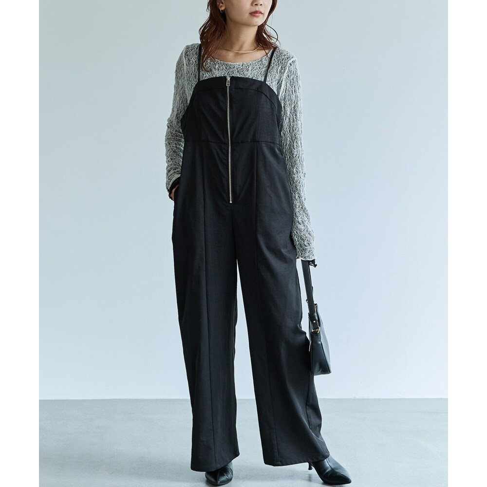 ラフロー オールインワン サロペット 黒 ブラック レディースsize1【M】 ラフロー オールインワン サロペット 黒 ブラック レディース