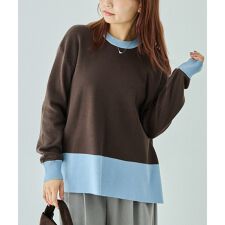 ラビアンジェ(LAVEANGE)のバイカラークルーネックニット