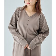 【洗える】スポンジニットワンピース