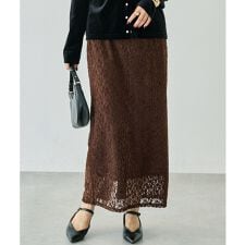 起毛レースナロースカート