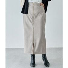 スエードフロントファスナースカート