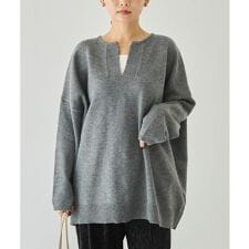 【洗える】スキッパーニットプルオーバー